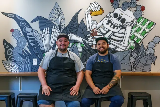 Gabriel Sanudo and Esteban Rosas together at Julieta Taco Shop